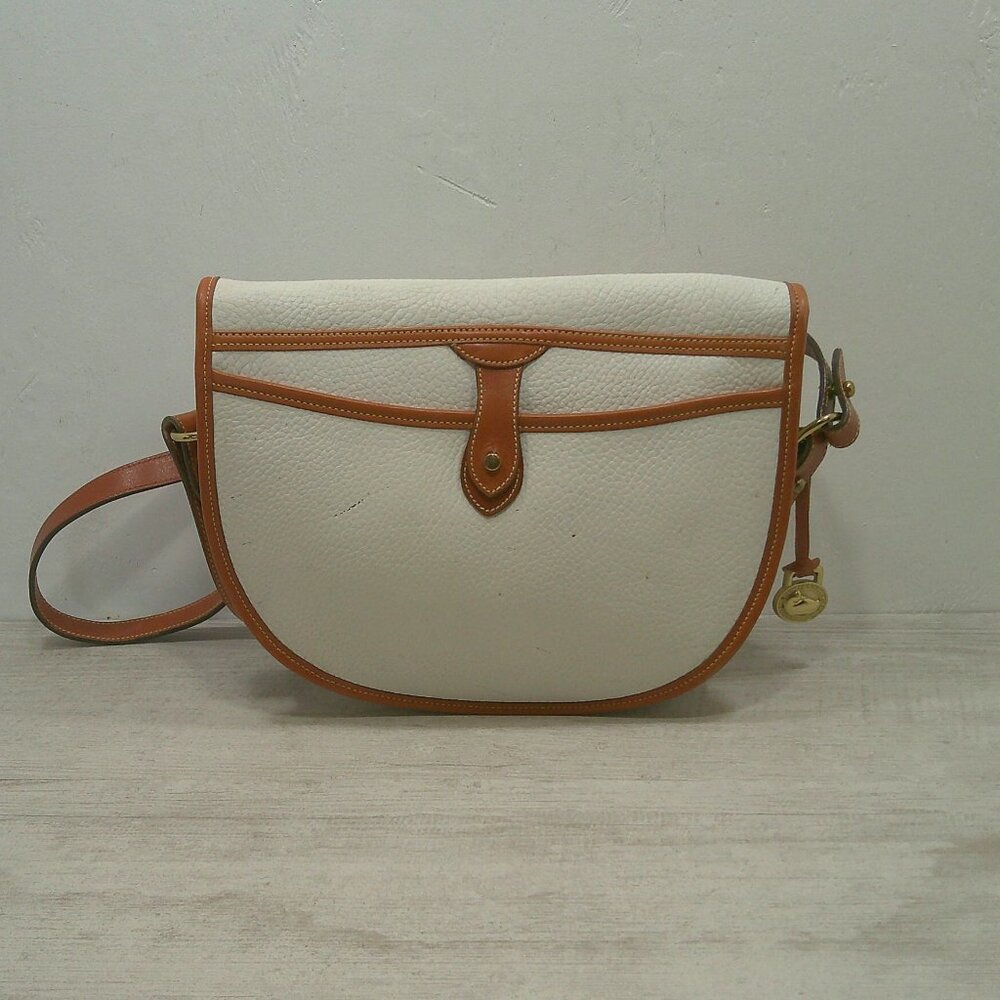 Vintage Dooney & Bourke Cavalry/Saddle Crossbody Bag Bone Leather Bag Pocketbook - Picture 3 of 14